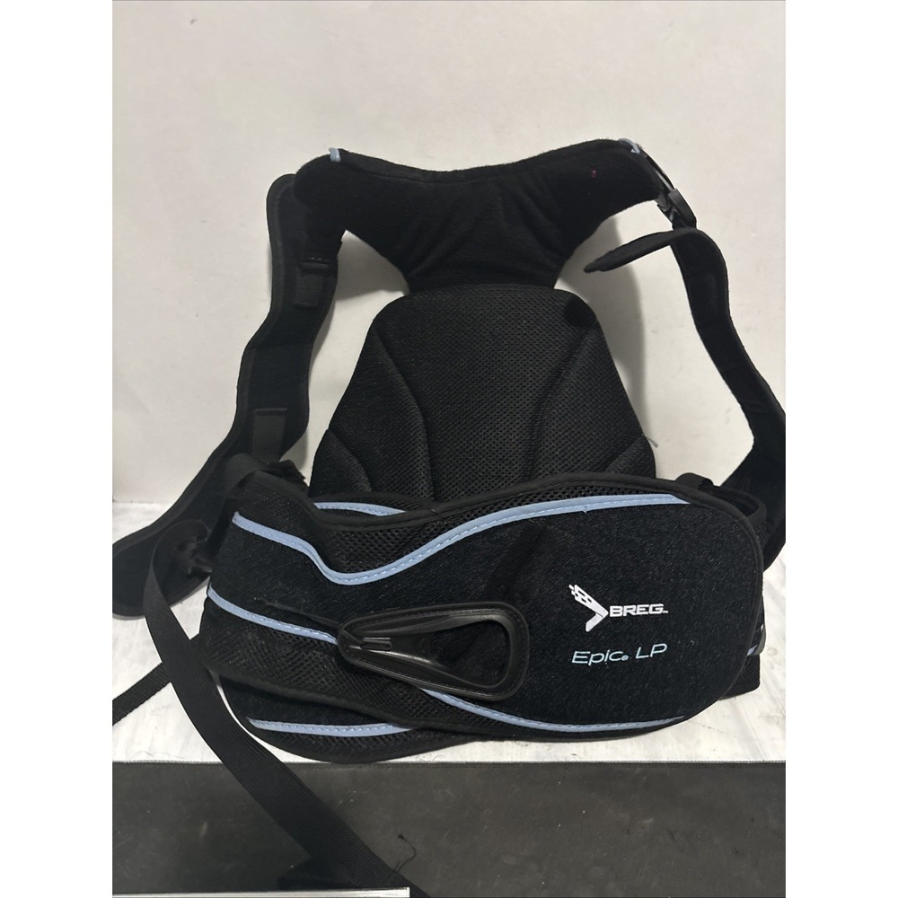 Breg Epic LP Adjustable Unisex Lumbar Back Support Brace Black Blue
